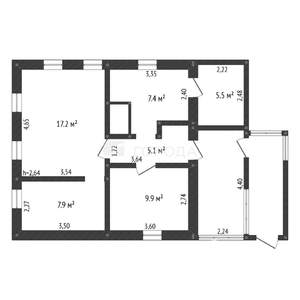 Дом 62м², 1-этажный, участок 11 сот.  