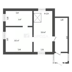 Дом 35м², 1-этажный, участок 19 сот.  