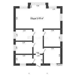 Дом 99м², 1-этажный, участок 15 сот.  