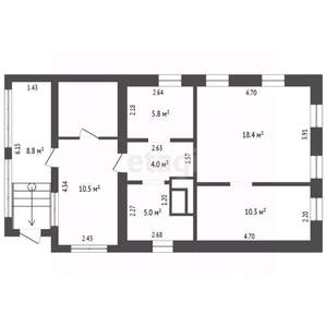 Дом 44м², 1-этажный, участок 8 сот.  