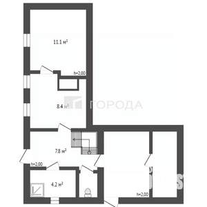 Дом 111м&sup2;, 2-этажный, участок 8 сот.  