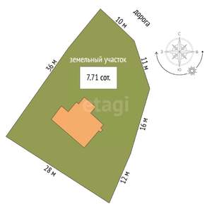 Дом 75м², 1-этажный, участок 8 сот.  