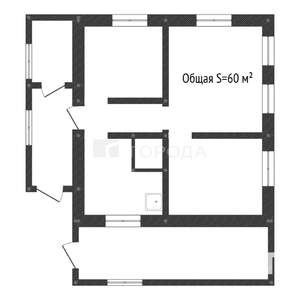 Дом 60м², 1-этажный, участок 6 сот.  