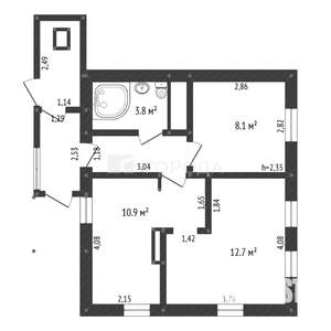 Дом 45м², 1-этажный, участок 8 сот.  