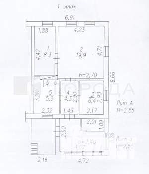 Дом 45м², 2-этажный, участок 6 сот.  