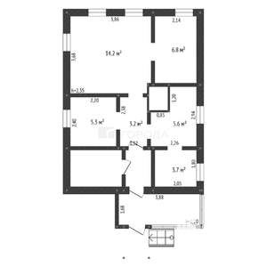 Дом 53м&sup2;, 1-этажный, участок 8 сот.  