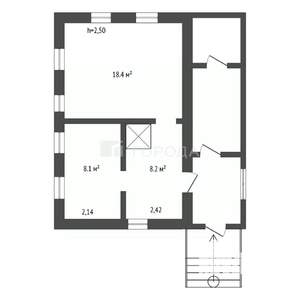 Дом 35м&sup2;, 1-этажный, участок 20 сот.  