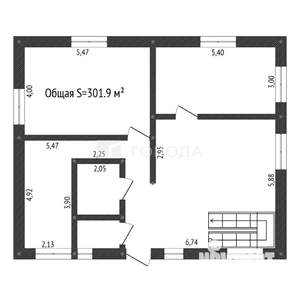 Дом 302м², 3-этажный, участок 13 сот.  