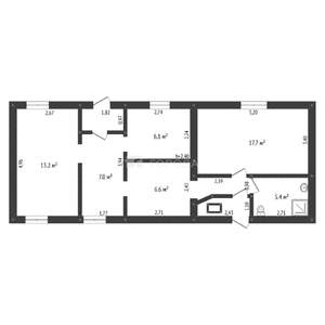 Дом 63м&sup2;, 1-этажный, участок 4 сот.  