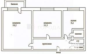 2-к квартира, на длительный срок, 44м2, 3/5 этаж