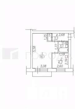 1-к квартира, на длительный срок, 31м2, 3/5 этаж
