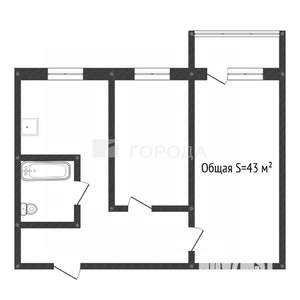 2-к квартира, на длительный срок, 43м2, 3/5 этаж