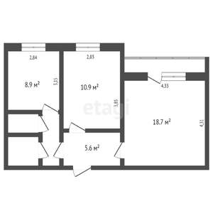 2-к квартира, на длительный срок, 52м2, 10/10 этаж