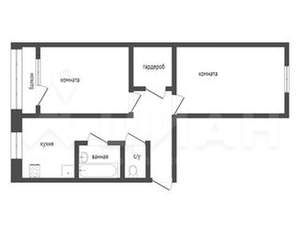 2-к квартира, на длительный срок, 43м2, 6/9 этаж