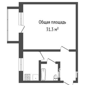 1-к квартира, на длительный срок, 30м2, 3/5 этаж