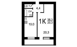 1-к квартира, на длительный срок, 38м2, 8/10 этаж