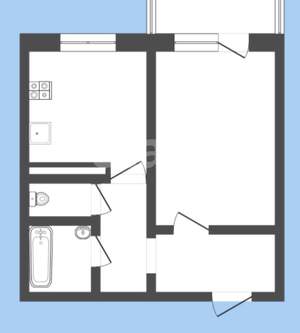 1-к квартира, на длительный срок, 22м2, 4/9 этаж