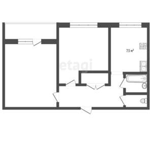 2-к квартира, на длительный срок, 43м2, 6/9 этаж