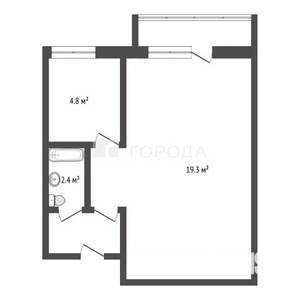 1-к квартира, на длительный срок, 30м2, 3/5 этаж