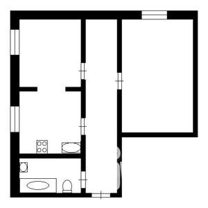 2-к квартира, на длительный срок, 46м2, 1/5 этаж