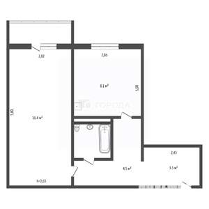 1-к квартира, на длительный срок, 35м2, 7/10 этаж