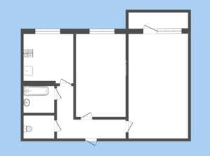 2-к квартира, на длительный срок, 45м2, 4/5 этаж