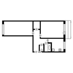 2-к квартира, на длительный срок, 48м2, 2/5 этаж