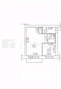 1-к квартира, на длительный срок, 31м2, 3/5 этаж