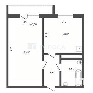 1-к квартира, на длительный срок, 38м2, 9/16 этаж