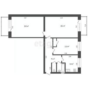 3-к квартира, вторичка, 71м2, 4/5 этаж