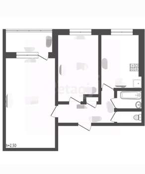 2-к квартира, вторичка, 43м2, 6/9 этаж