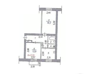 2-к квартира, вторичка, 57м2, 2/5 этаж