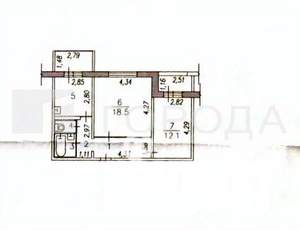 2-к квартира, вторичка, 53м2, 9/9 этаж
