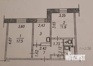 2-к квартира, вторичка, 50м2, 1/5 этаж