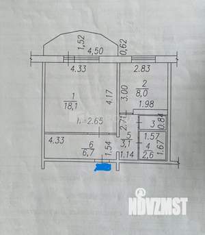 1-к квартира, вторичка, 40м2, 1/10 этаж