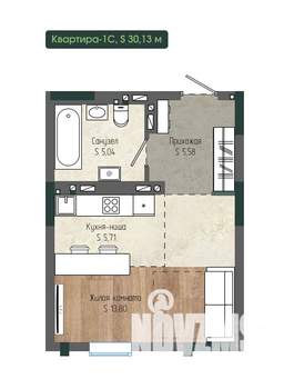 1-к квартира, вторичка, 30м2, 12/12 этаж