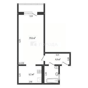 1-к квартира, вторичка, 35м2, 4/11 этаж