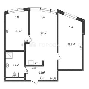 3-к квартира, вторичка, 87м2, 3/17 этаж