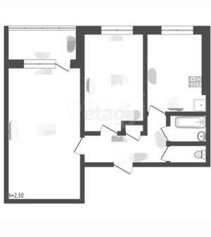 2-к квартира, вторичка, 43м2, 6/9 этаж