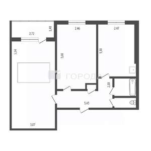 2-к квартира, вторичка, 43м2, 3/9 этаж