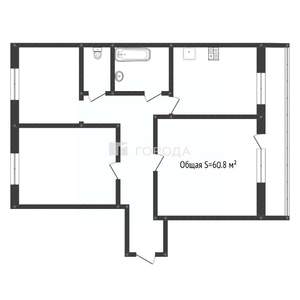 3-к квартира, вторичка, 61м2, 4/9 этаж