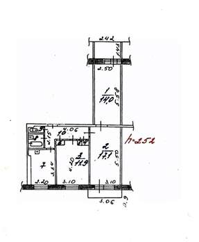 3-к квартира, вторичка, 60м2, 8/9 этаж