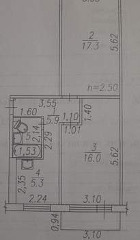 2-к квартира, вторичка, 48м2, 2/5 этаж