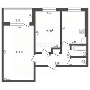 2-к квартира, вторичка, 43м2, 2/9 этаж