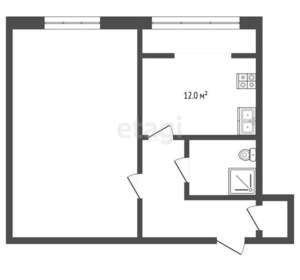 1-к квартира, вторичка, 47м2, 9/9 этаж