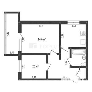 2-к квартира, вторичка, 43м2, 2/10 этаж