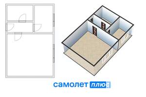 1-к квартира, вторичка, 30м2, 2/9 этаж