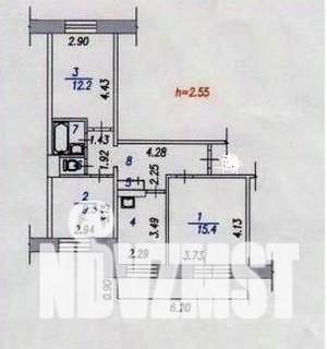 3-к квартира, вторичка, 59м2, 5/9 этаж