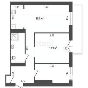 3-к квартира, вторичка, 60м2, 4/6 этаж