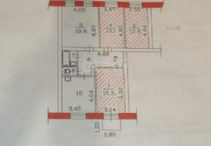 4-к квартира, вторичка, 94м2, 2/3 этаж